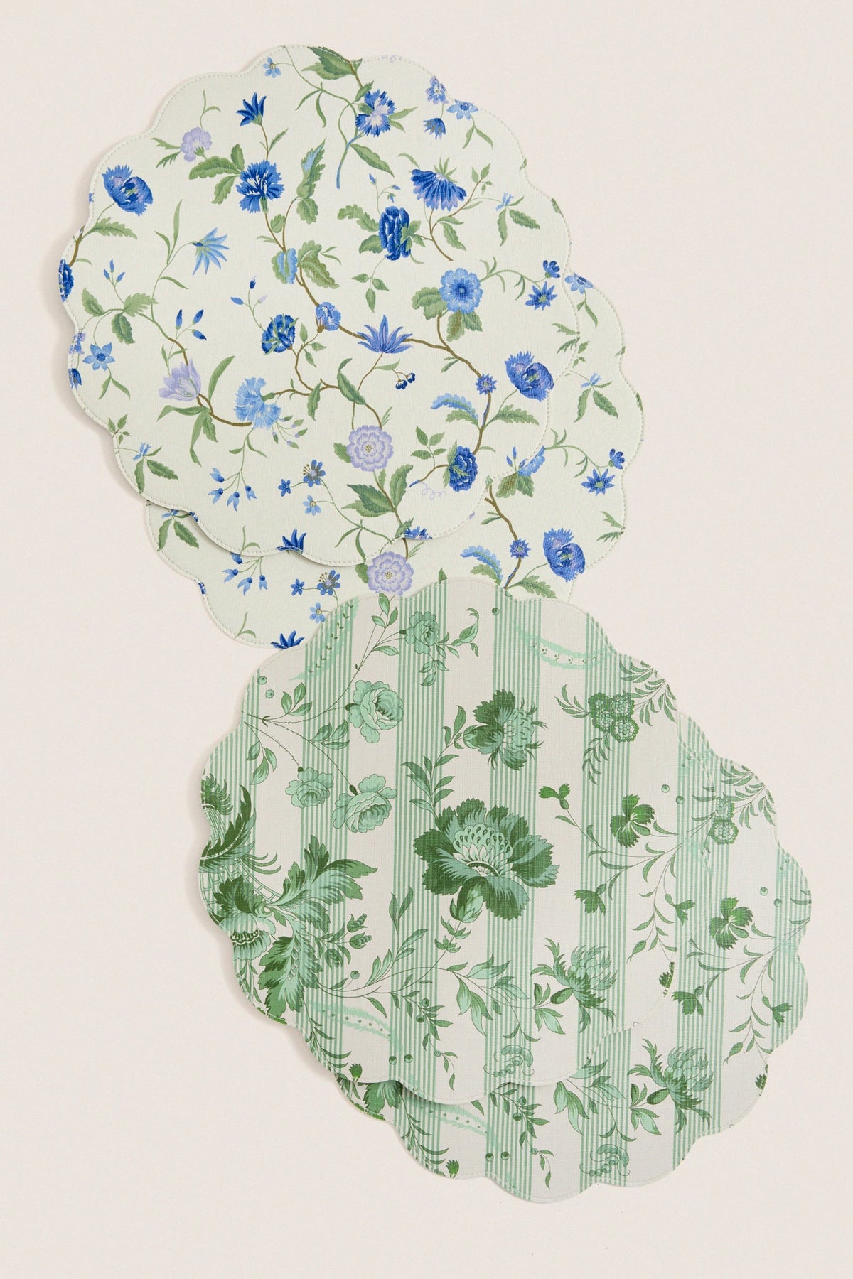 Blue and Lavender Blossom Wipeable Placemats Set of 4