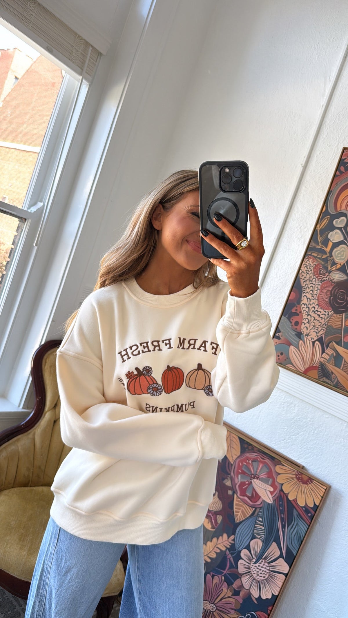 Farm Fresh Pumpkins Crewneck Sweatshirt