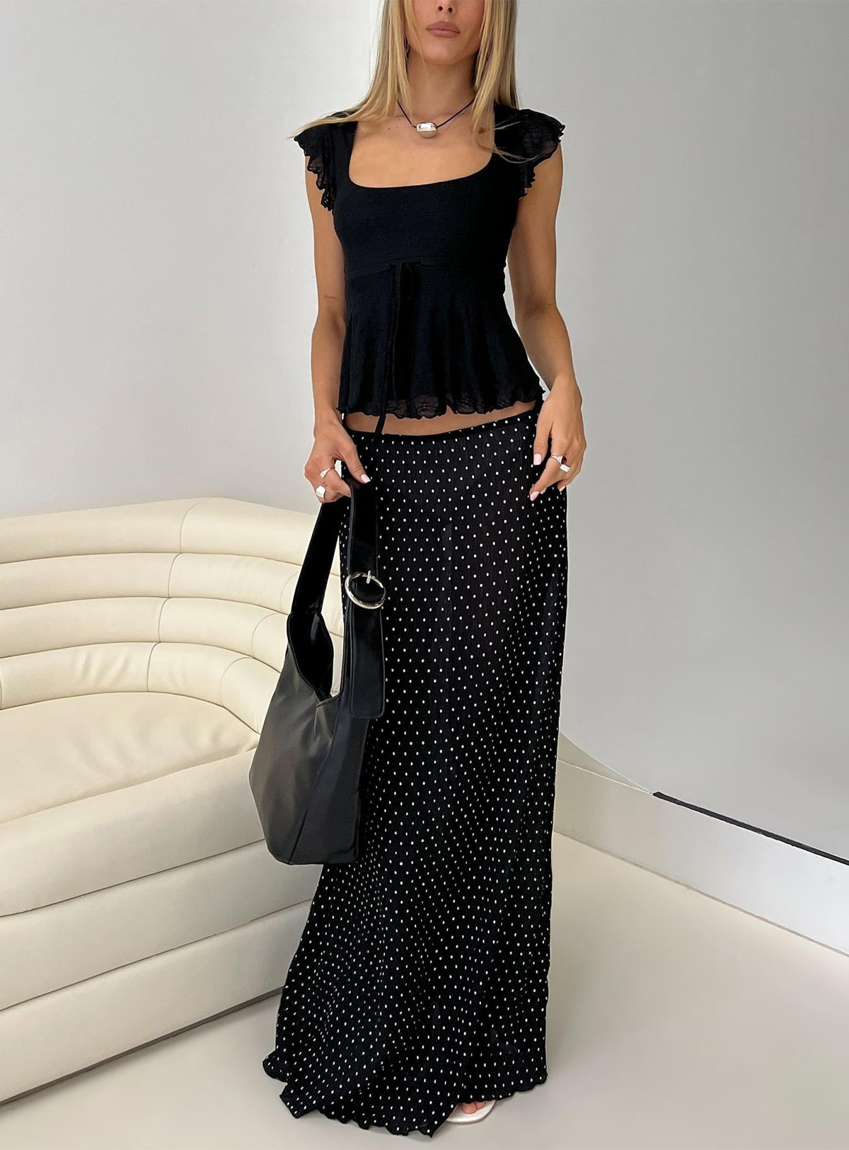 Auroraah Frill Top Black