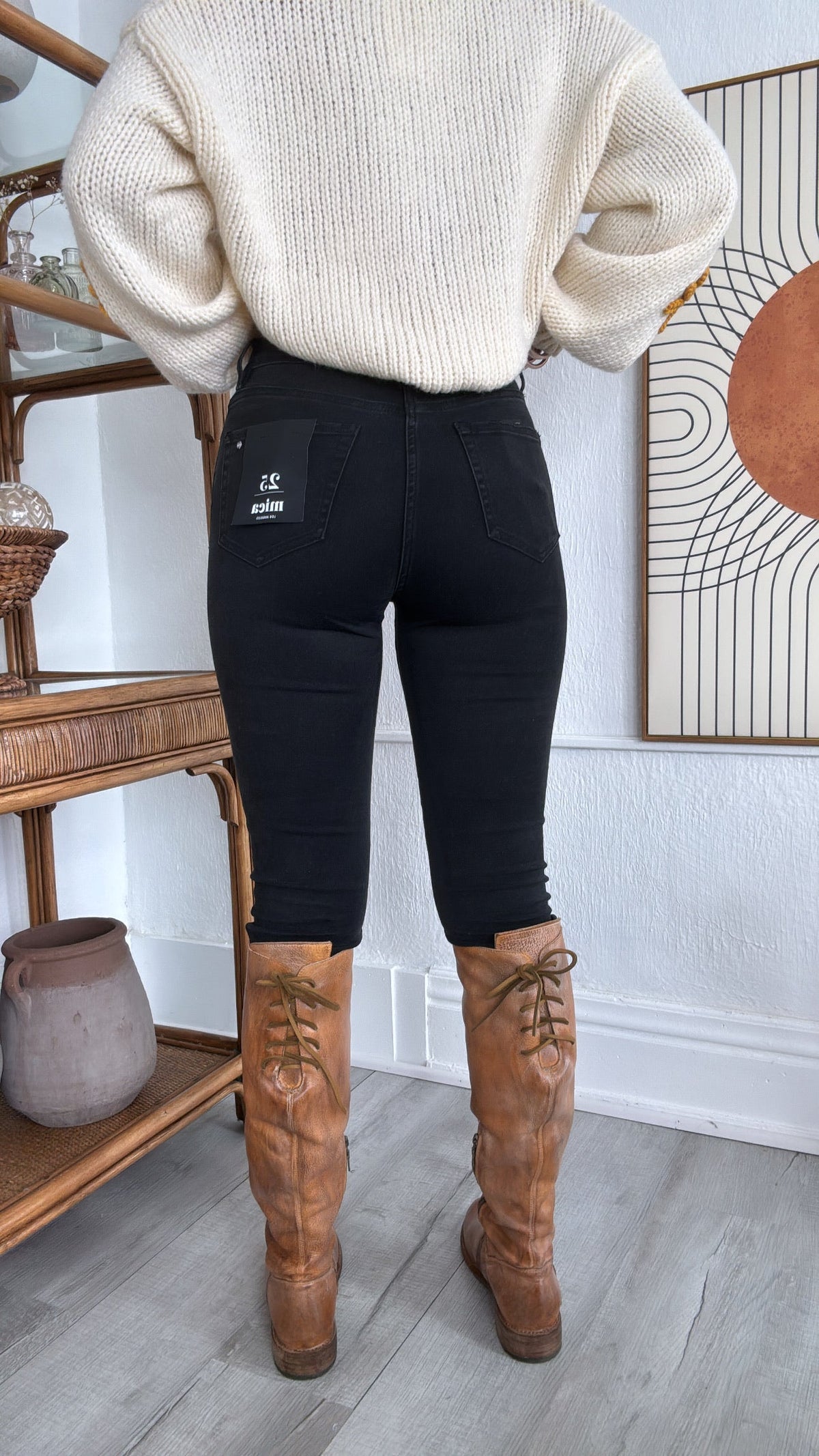 MICA: Trace Skinny Jeans, Black Wash