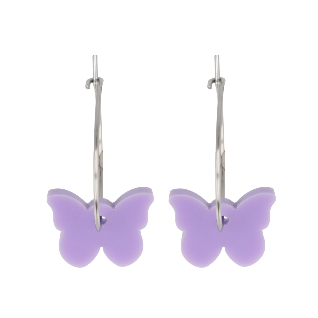 You're My Butterfly, Sugar Baby Hoop Earrings (Lilac)