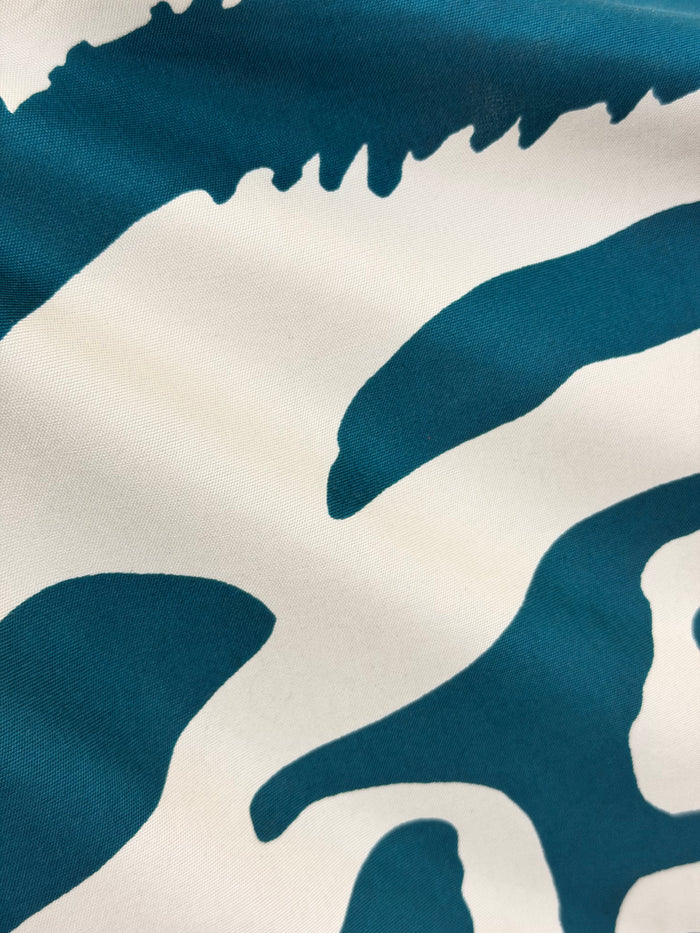 Printed Silk Jersey - Teal Blue Tiger