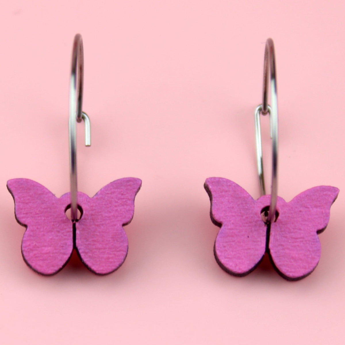 You're My Butterfly, Sugar Baby Hoop Earrings (Pink)