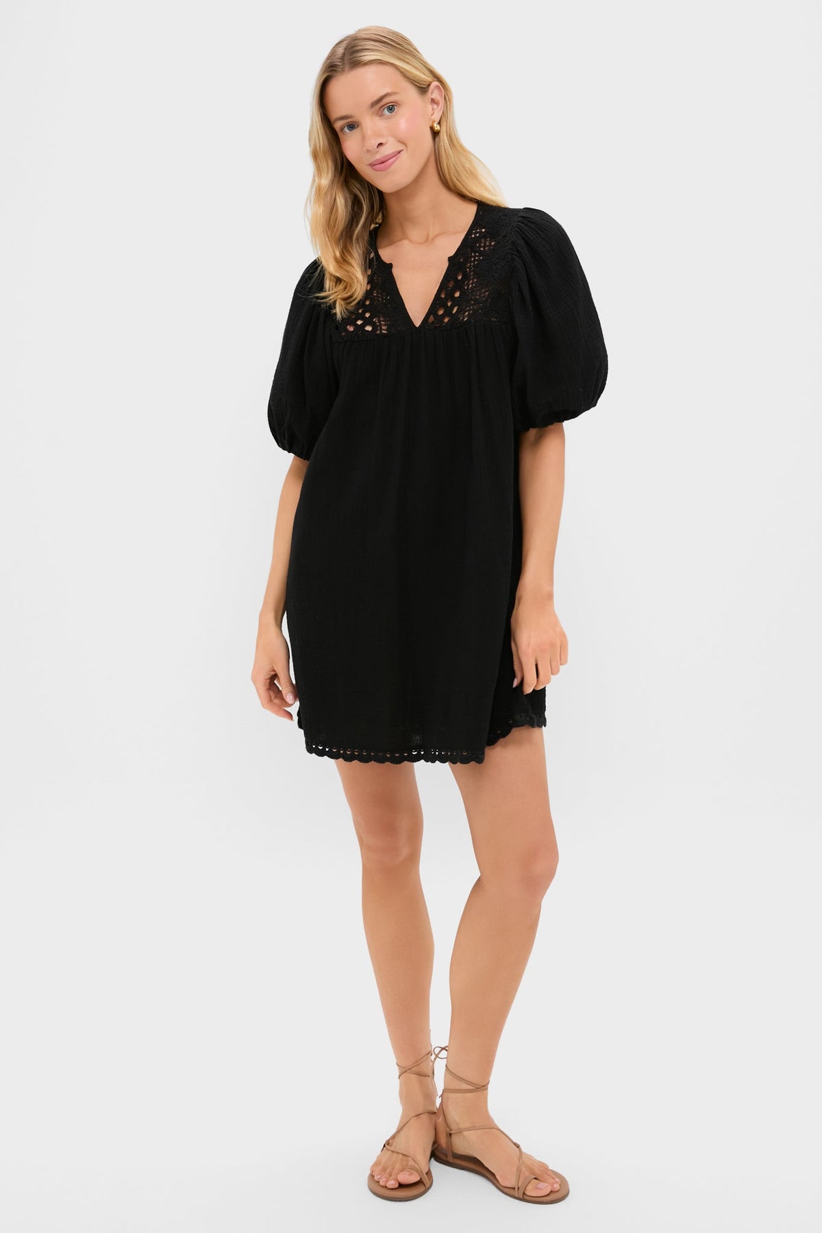Black Crochet Diana Mini Dress