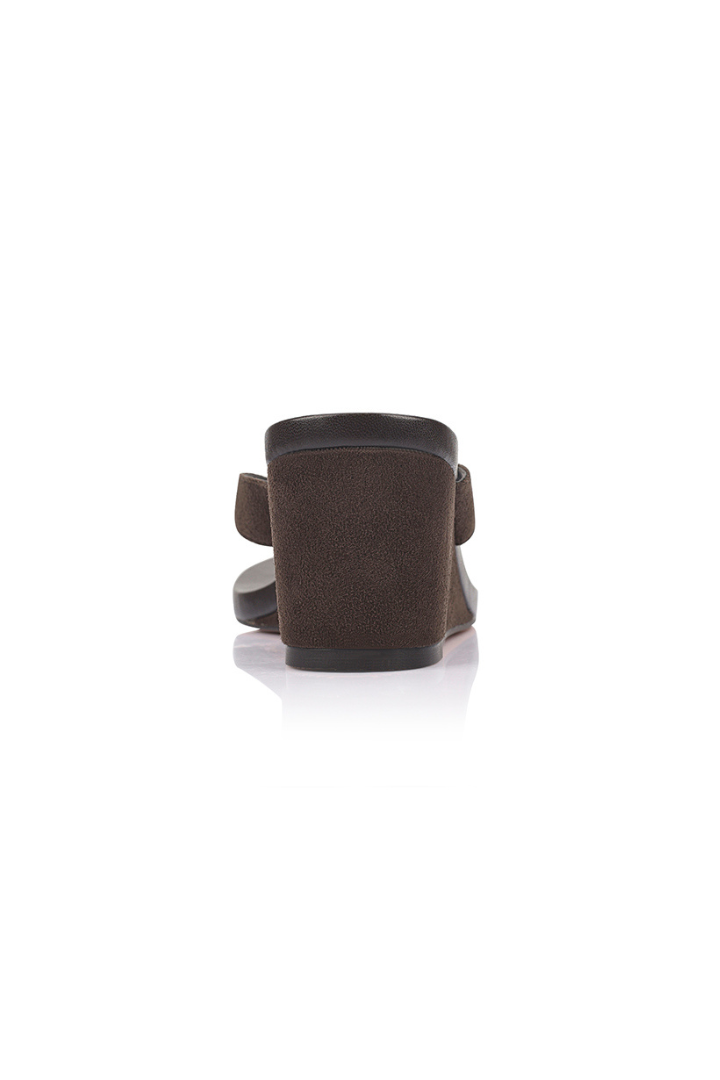Polly Thong Wedges - Chocolate Brown Micro