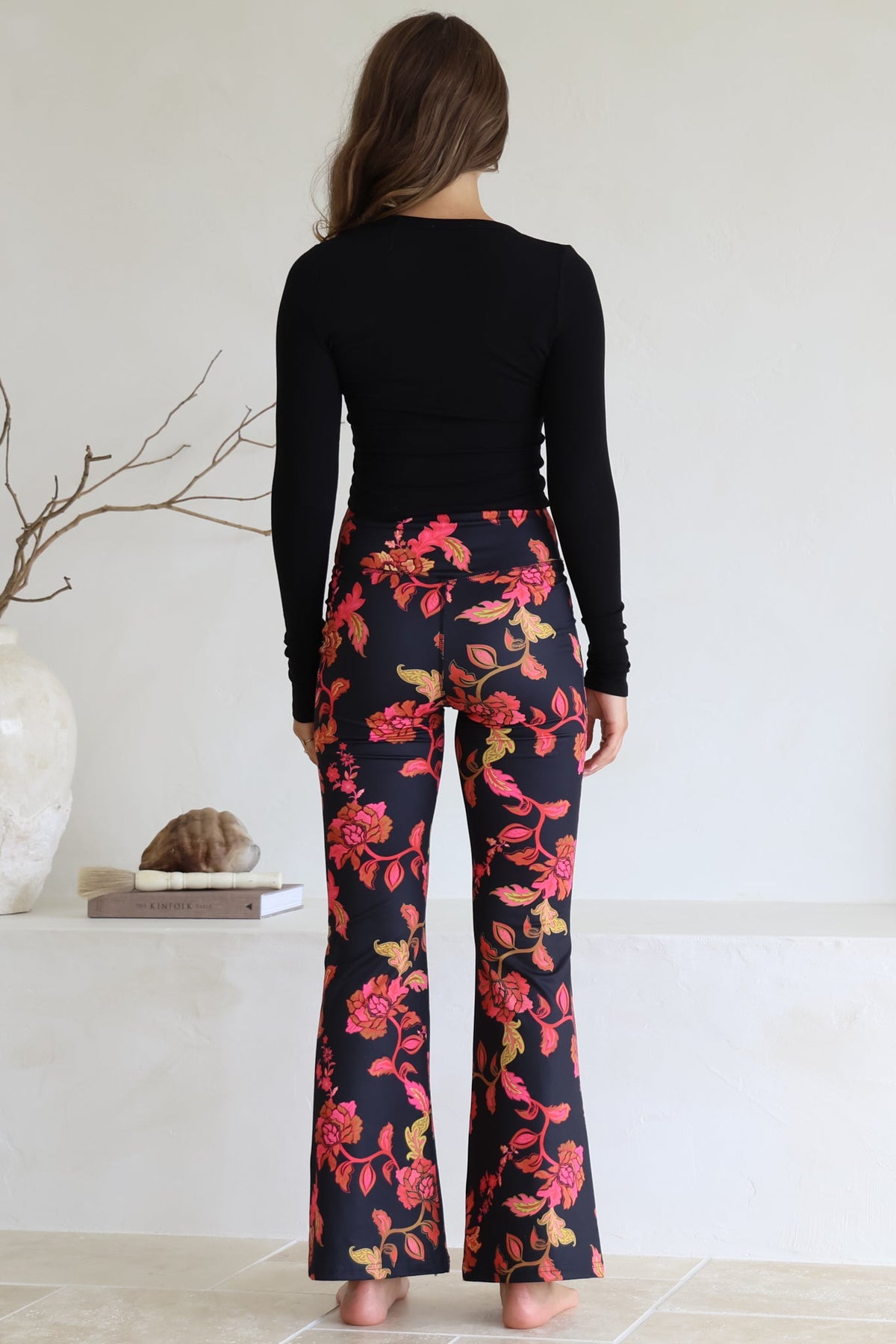 Scarlett Pants - High Waisted Flare Pants In Valerie Print