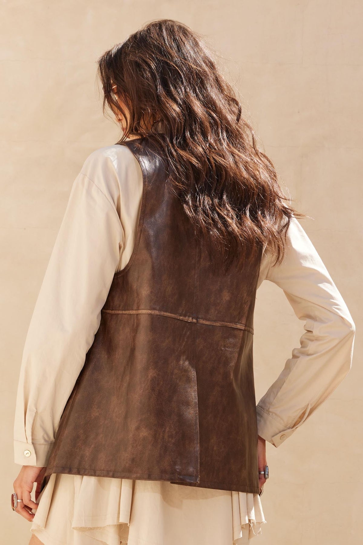 Born to Ride Vegan Leather Snap-Front Vest
