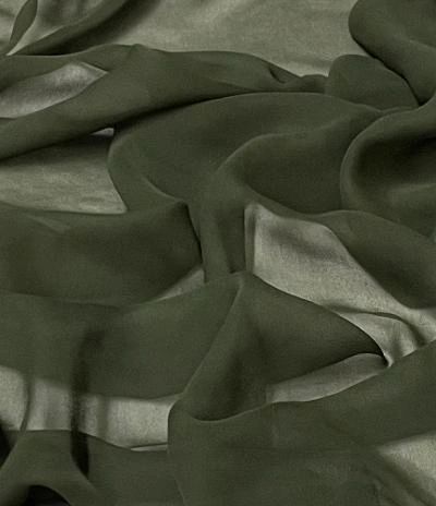 Silk Chiffon Wide- Olive Green