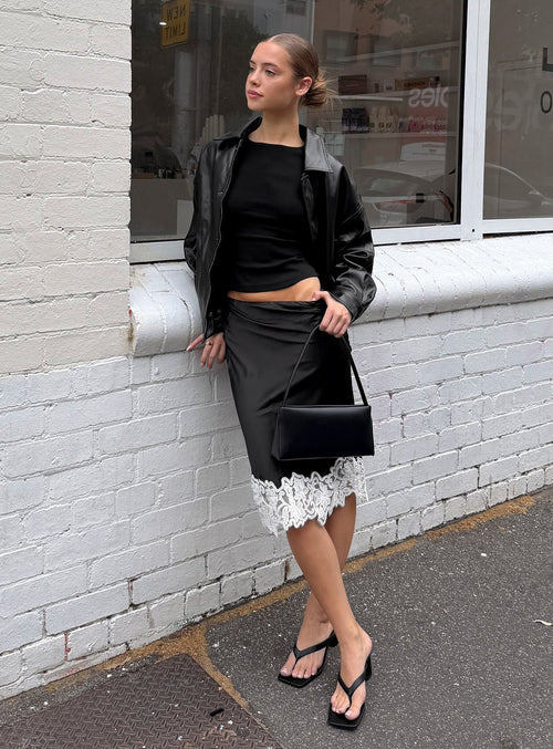 Anchored Midi Skirt Noir