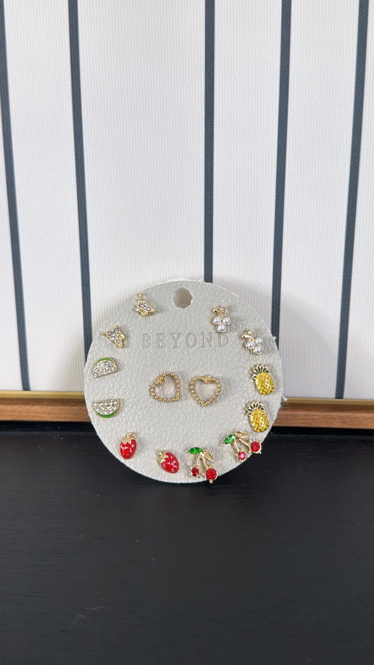 Fruity Mix Earring Pack, Red/Gold