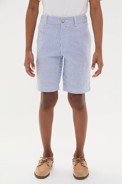Blue Seersucker Preppy Short