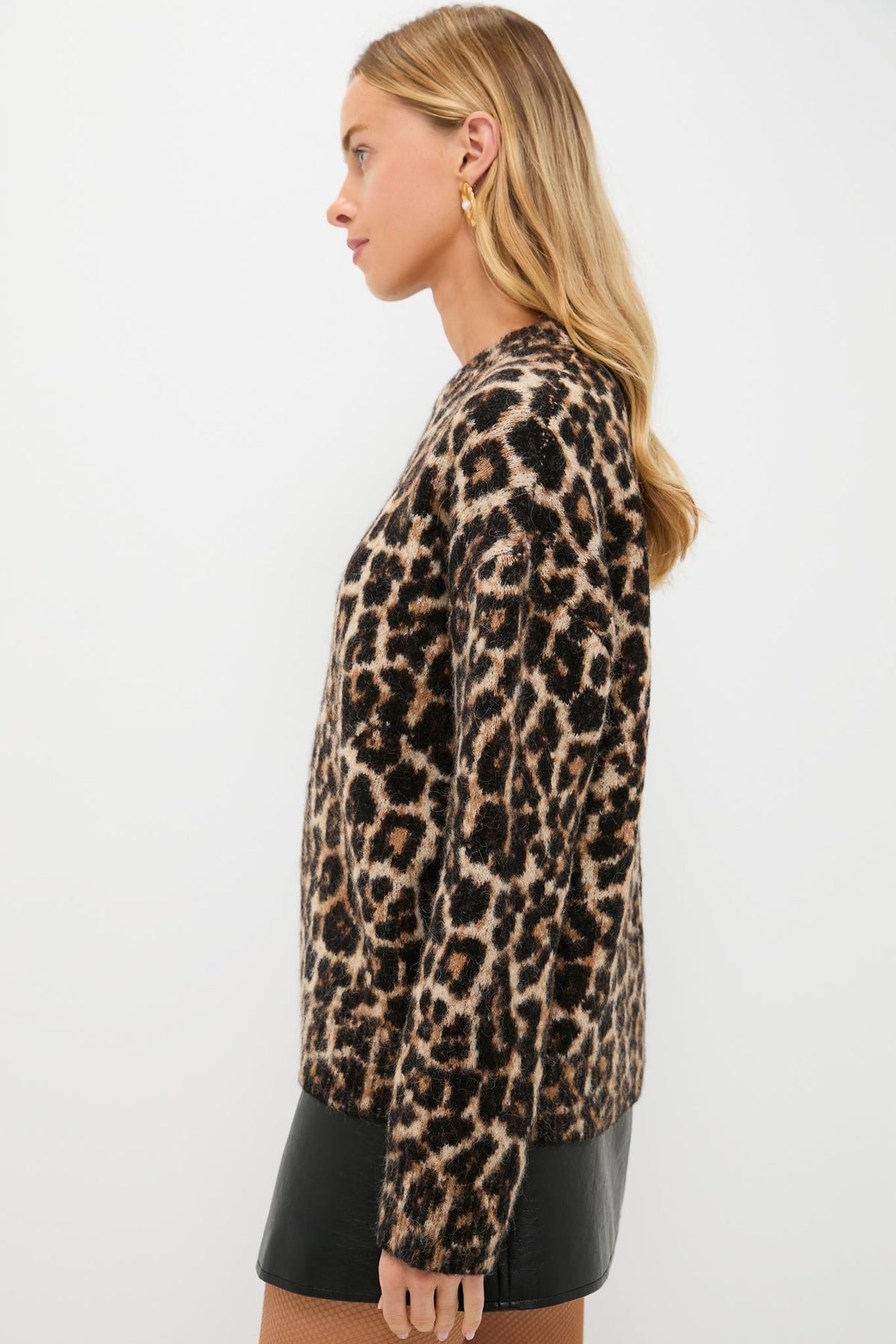 Black and Brown Leopard Sydney Crew Sweater