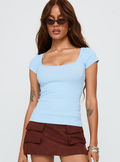 Baseline Scoop Tee Light Blue