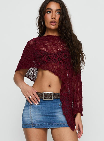 Boni Knit Poncho Wine