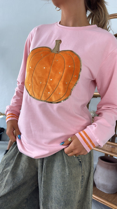 Pumpkin Patch Cutie Crewneck, Pink
