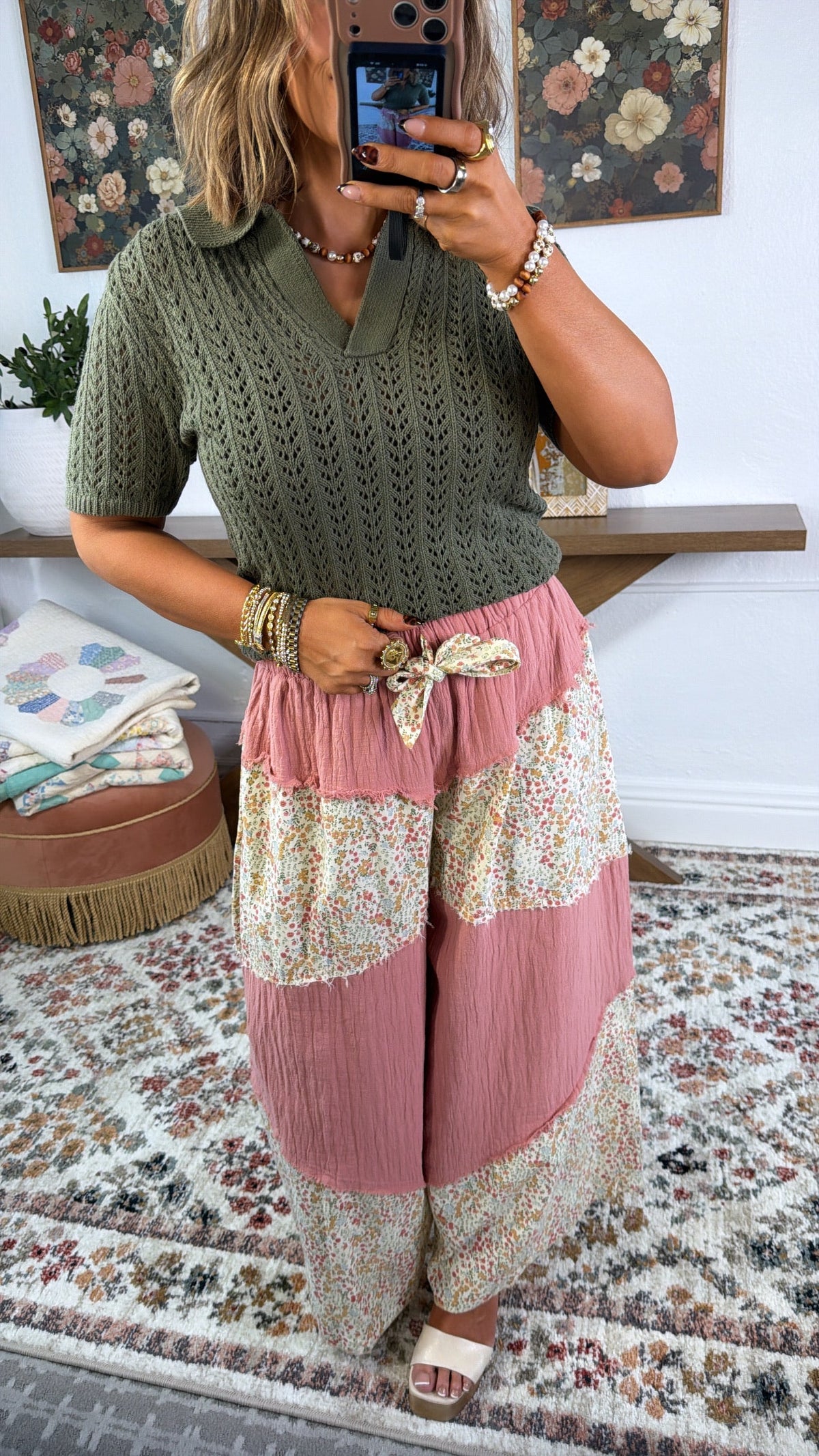 Herbal Hue Knit Top, Olive
