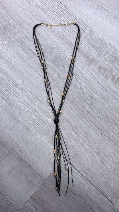 Layered Knot Necklace, Black