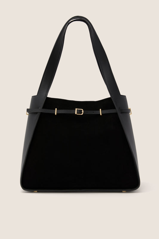 Black Cleo Suede Tote
