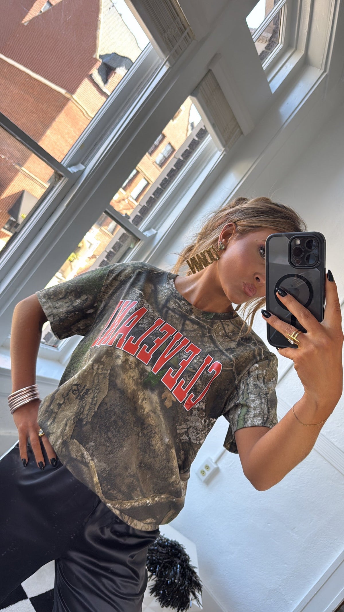 Camo Cleveland Graphic Tee, Orange/Camo