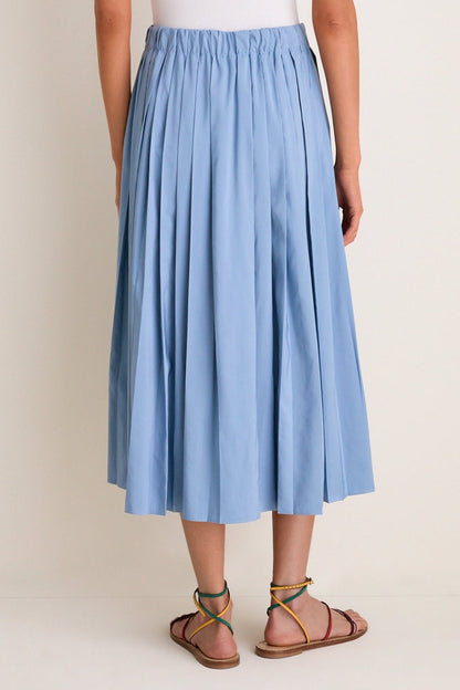 Blue Fog Pleated Dixon Midi Skirt