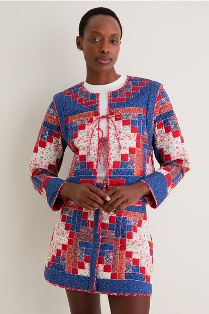Blue Multi Quilted Shorditch Jacket
