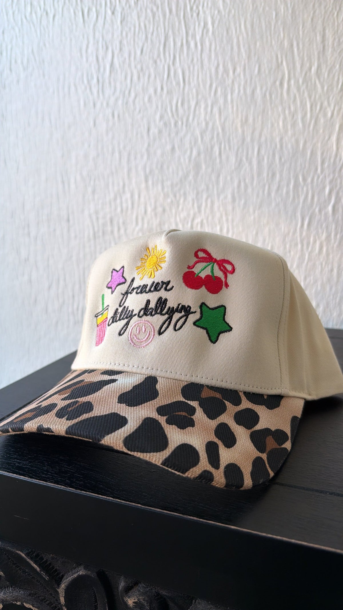 Forever Dilly Dalling Leopard Trucker Hat