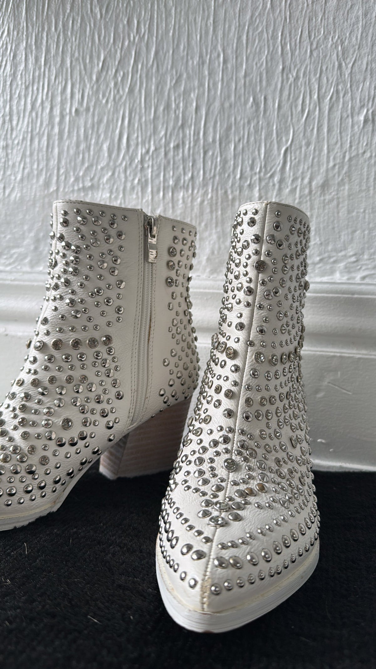 Hazel Studded Bootie, White