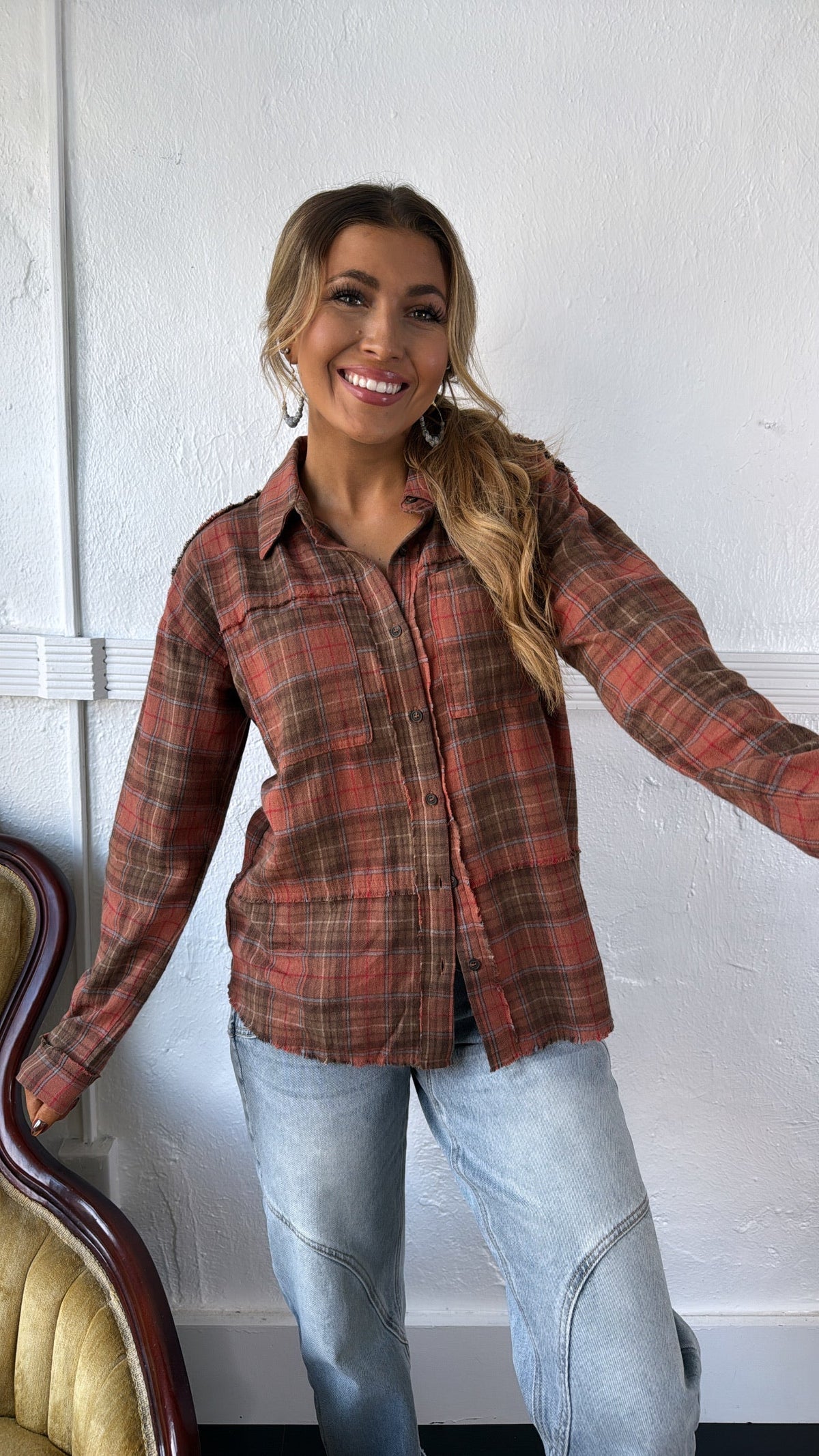 Campfire Cozy Flannel, Rust
