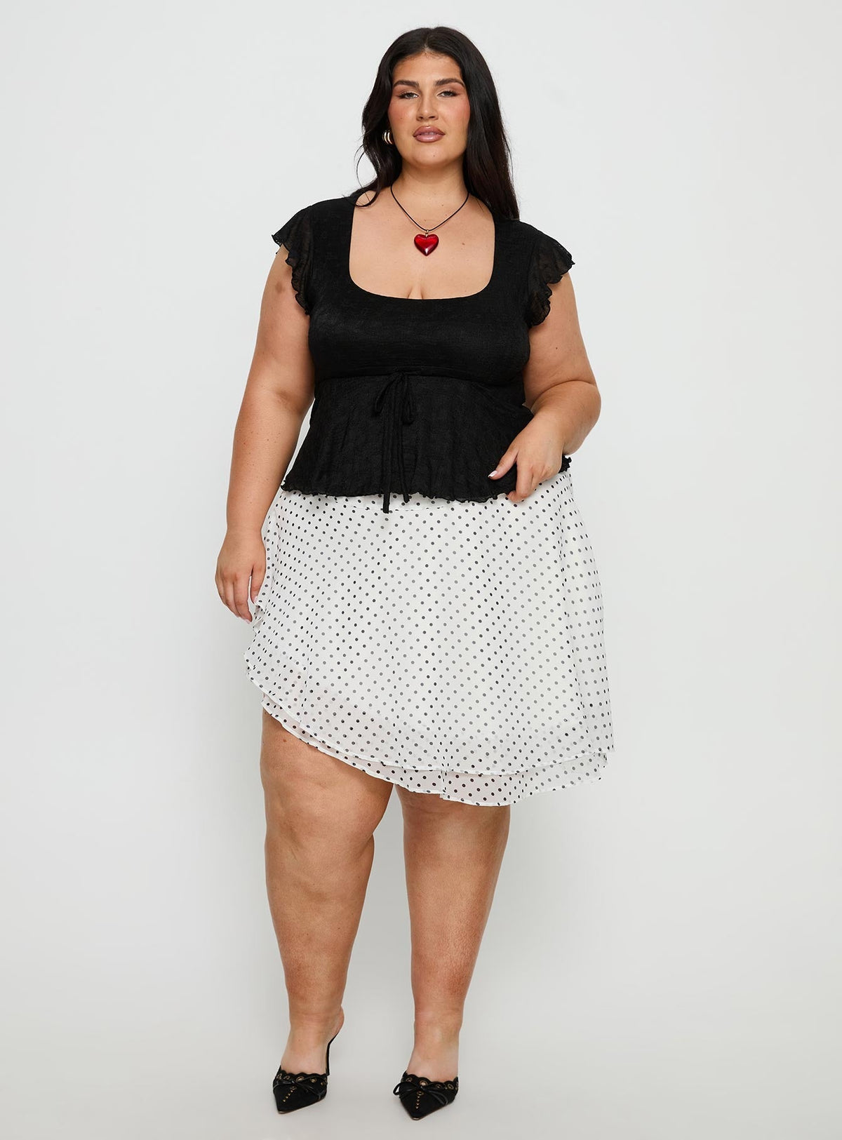 Auroraah Frill Top Black Curve