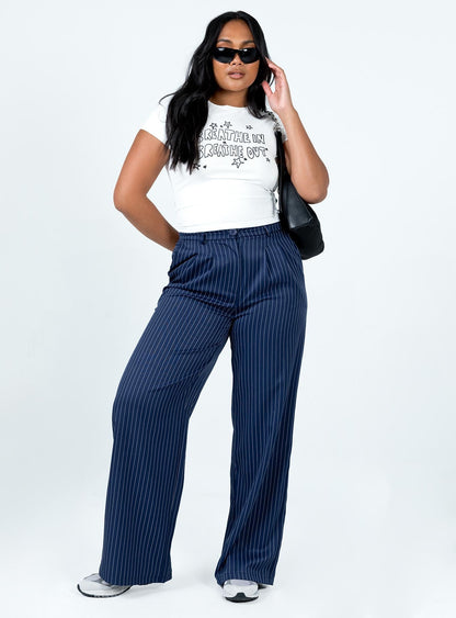 Archer Pants Pinstripe Navy