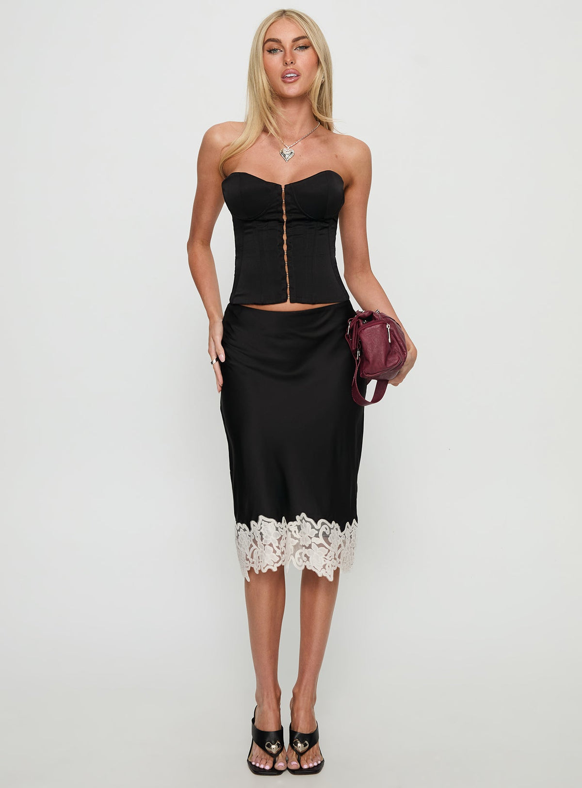 Anchored Midi Skirt Noir