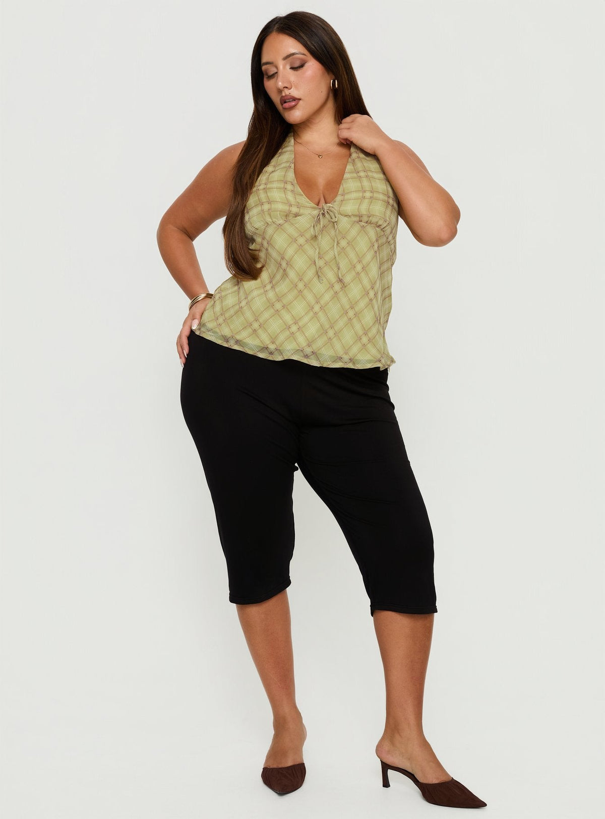 Amalthea Top Green Check Curve