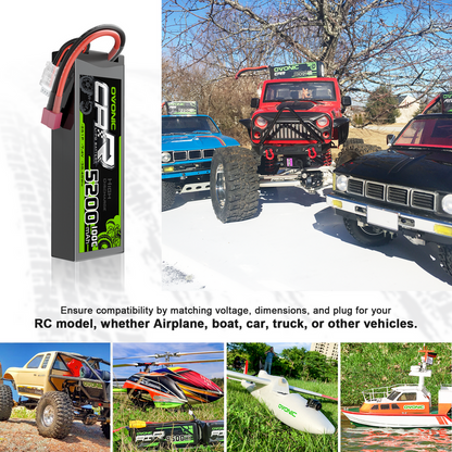 2-Pack Ovonic 2S 7.4V 5200mAh 100C Hardcase LiPo Battery with Deans Plug for 1/10 RC Buggy & Truck