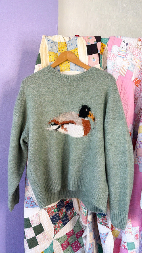 Puddle Jumper Duck Sweater, Sage