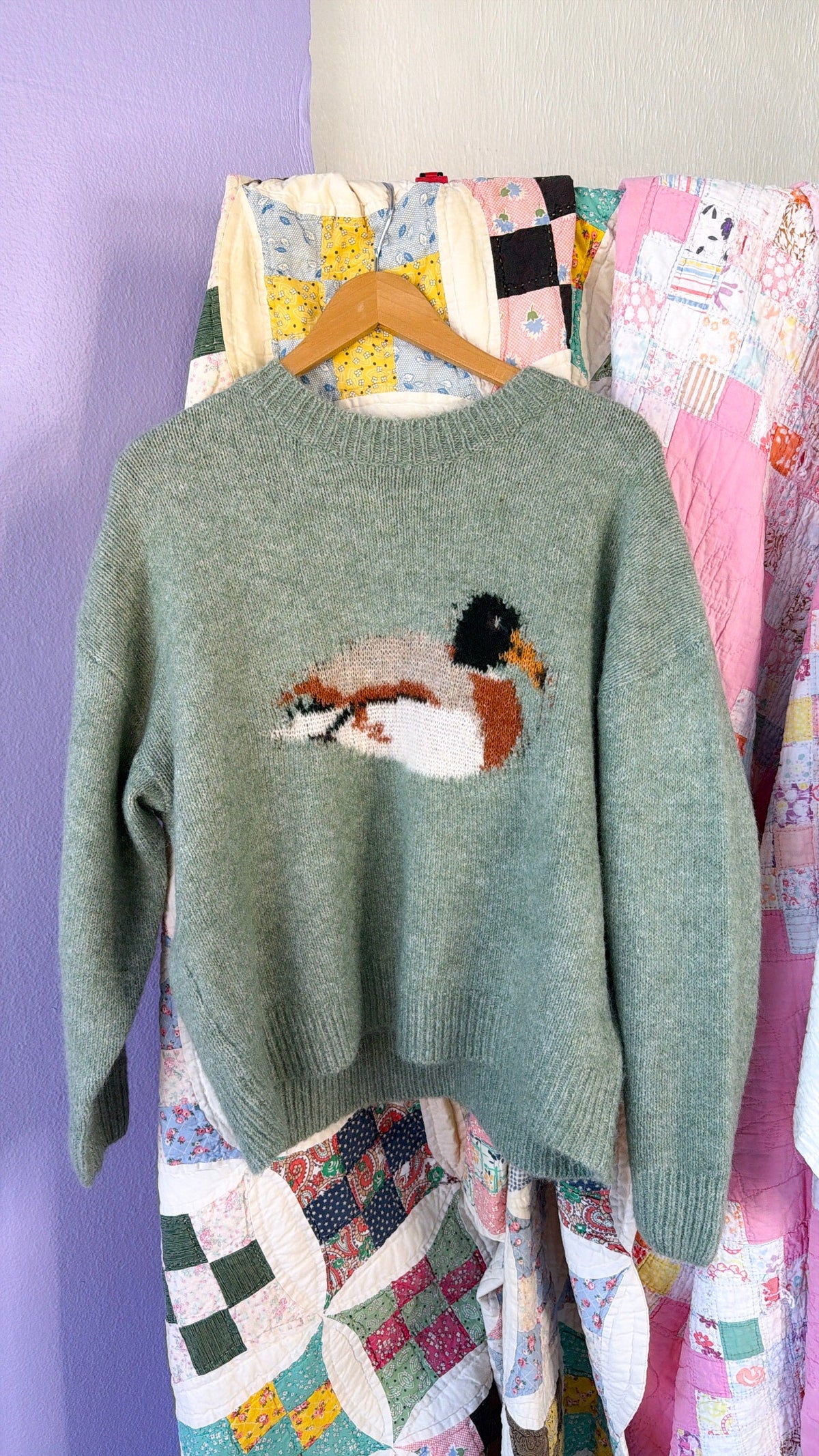 Puddle Jumper Duck Sweater, Sage
