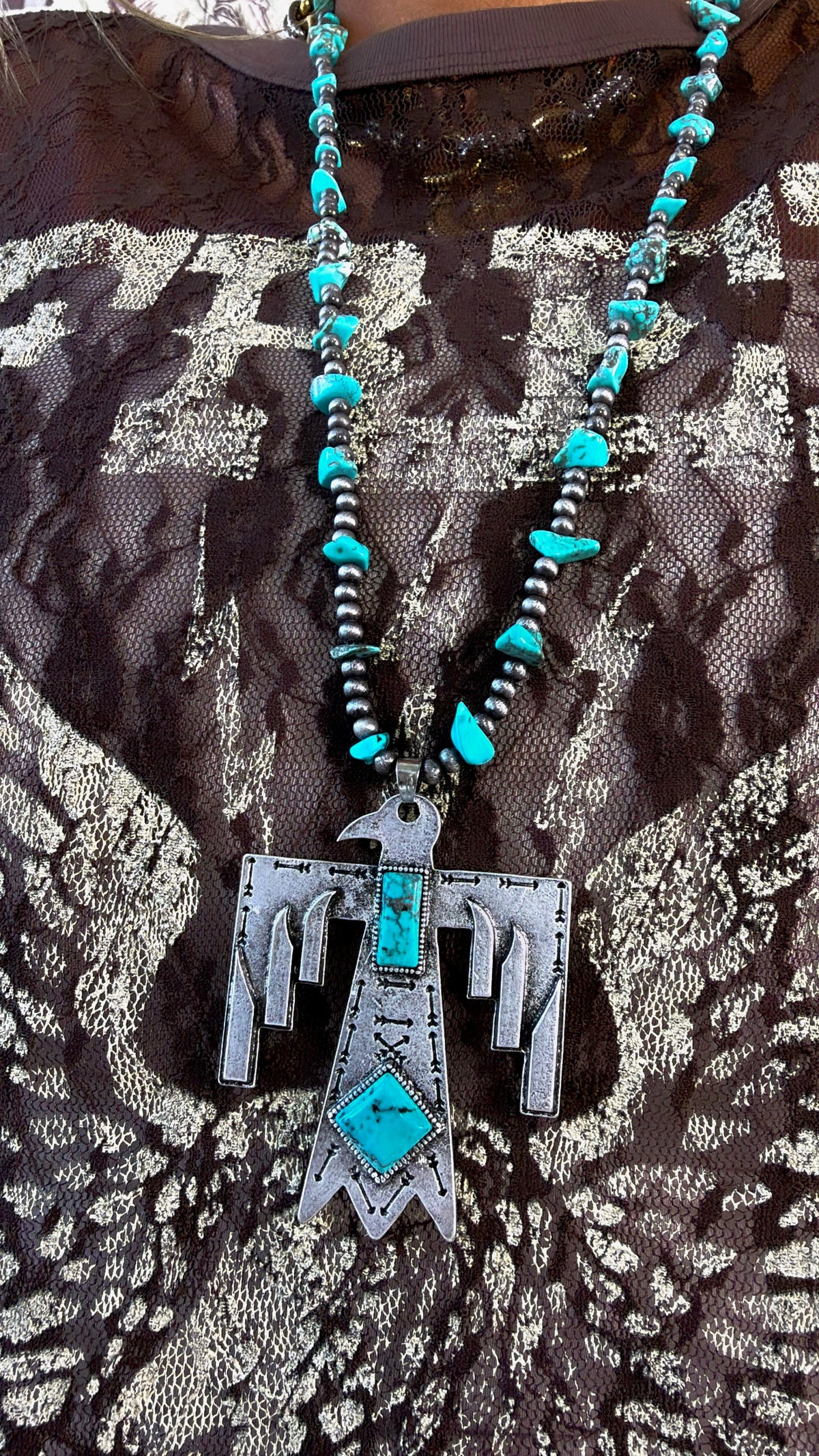 Handmade Western Thunderbird Necklace