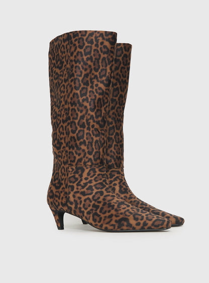 Billini Jovie Knee High Boots Leopard