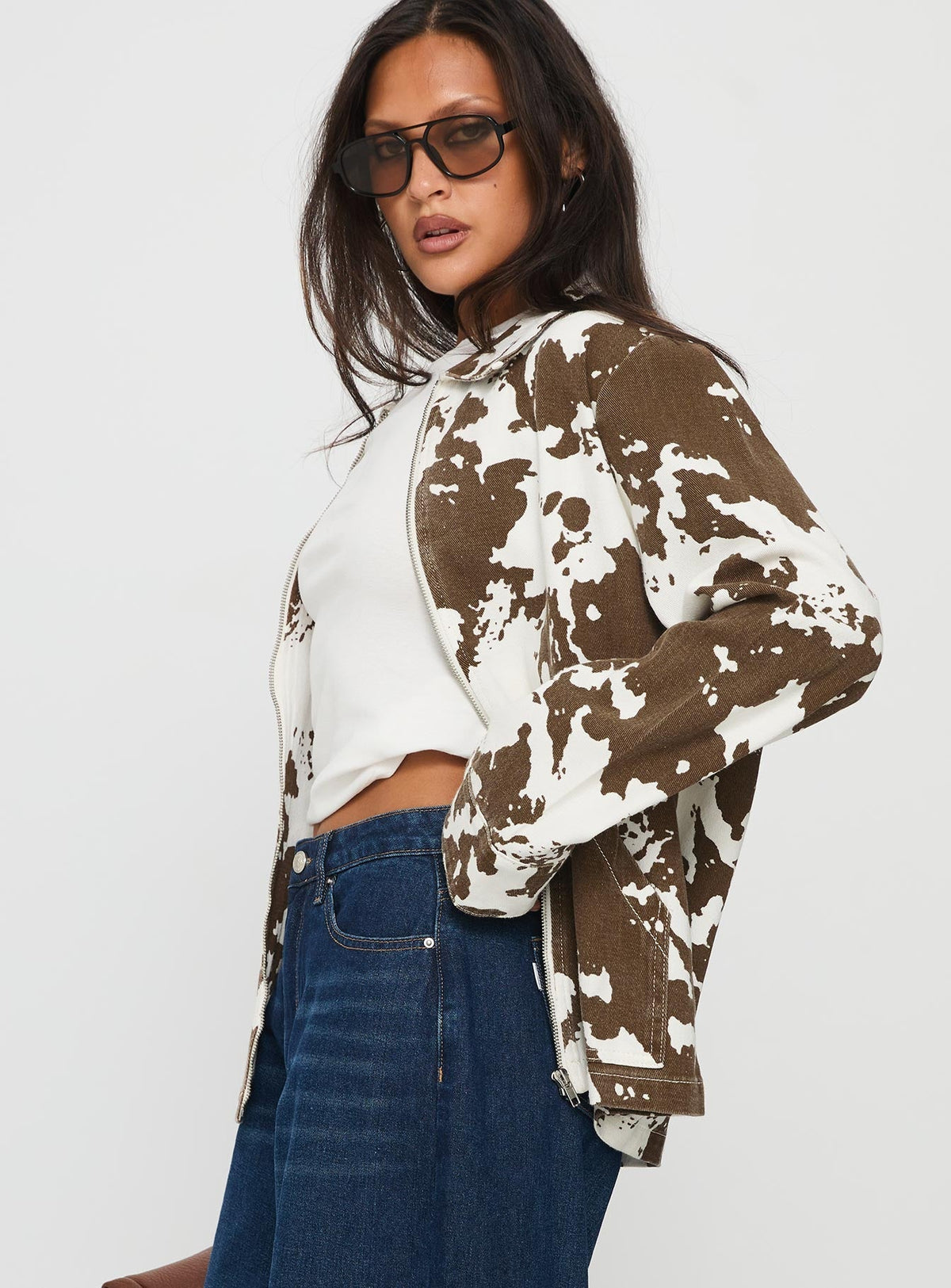Another Life Zip Through Jacket Cow