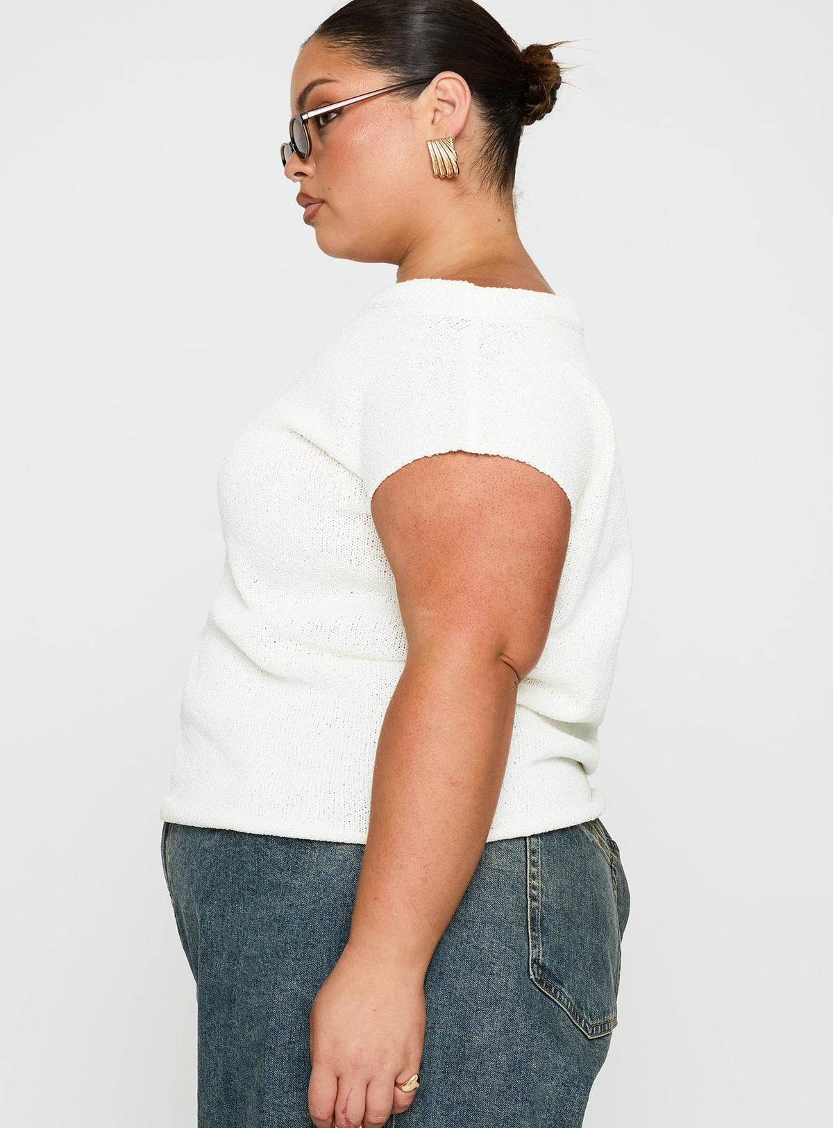 Ashfield Off Shoulder Top White Curve