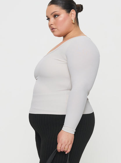 Arthie Long Sleeve Top Grey Curve