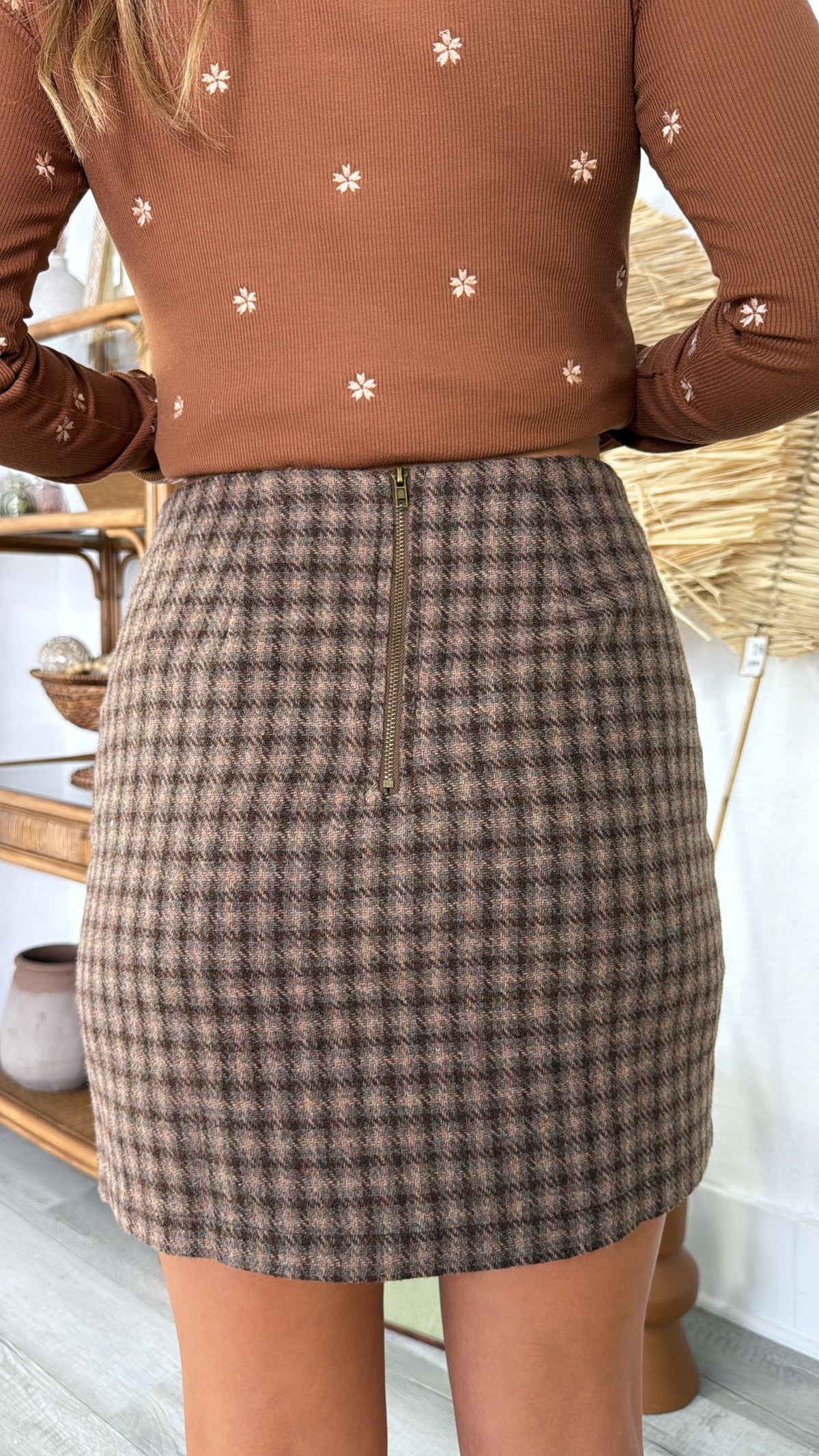 Harvest Moon Mini Skirt, Brown