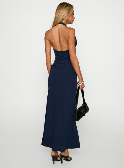 Casino Halter Maxi Navy