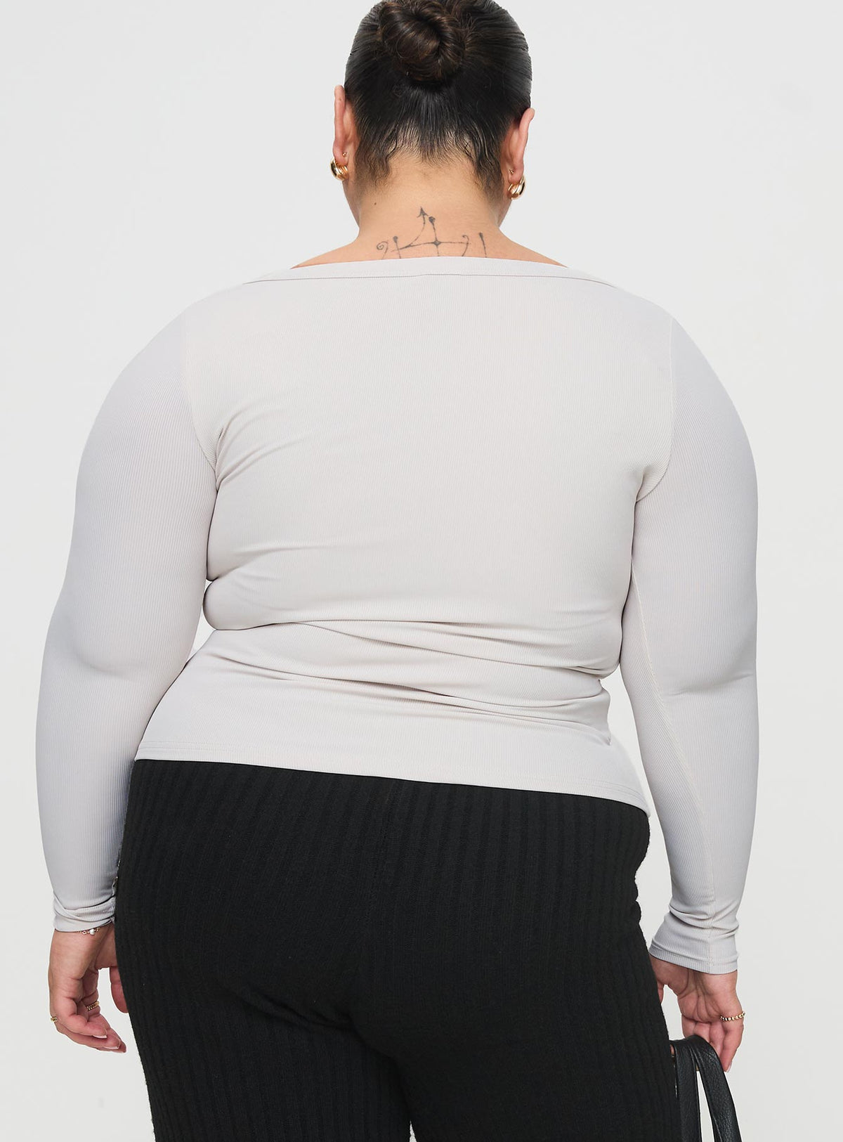 Arthie Long Sleeve Top Grey Curve
