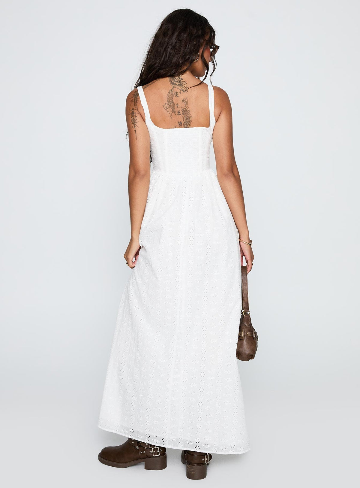 Cartmel Broderie Maxi Dress White