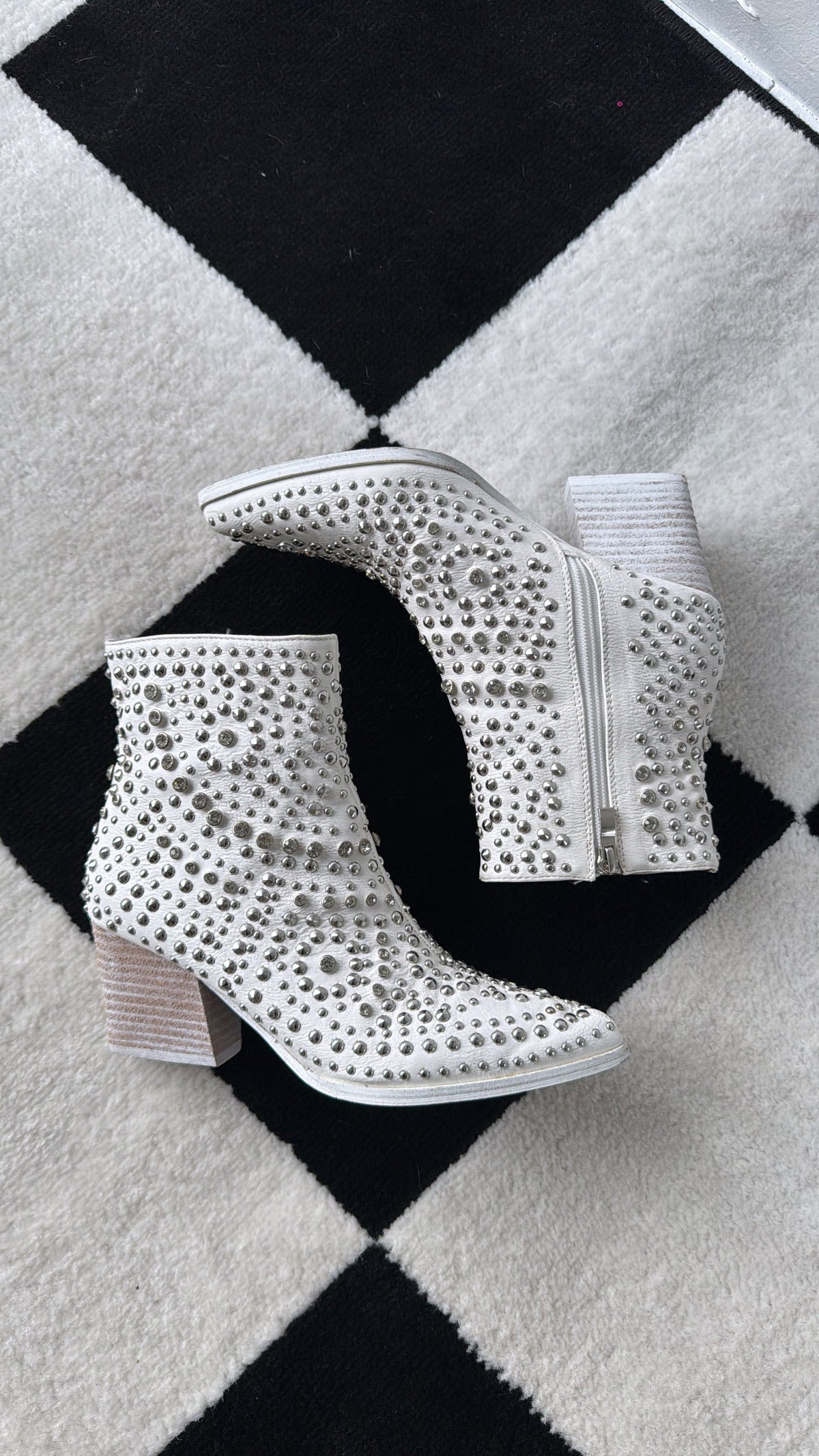 Hazel Studded Bootie, White