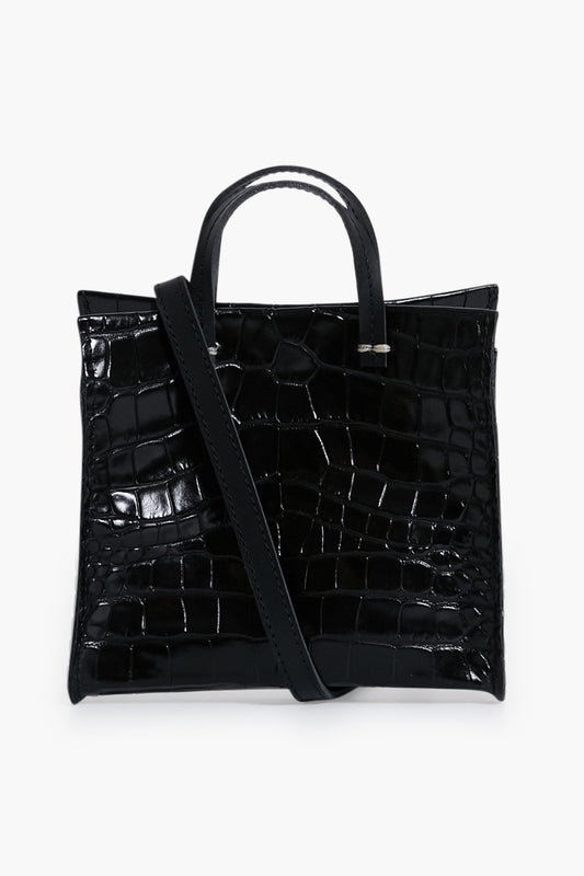 Black Croco Simple Tote Bebe
