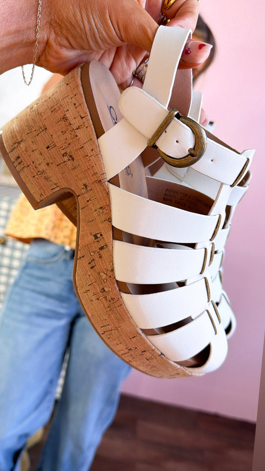 Birdie Soft Wedge Sandal, Ivory