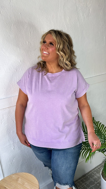 Berry Bliss Oversized Basic Tee, Lilac