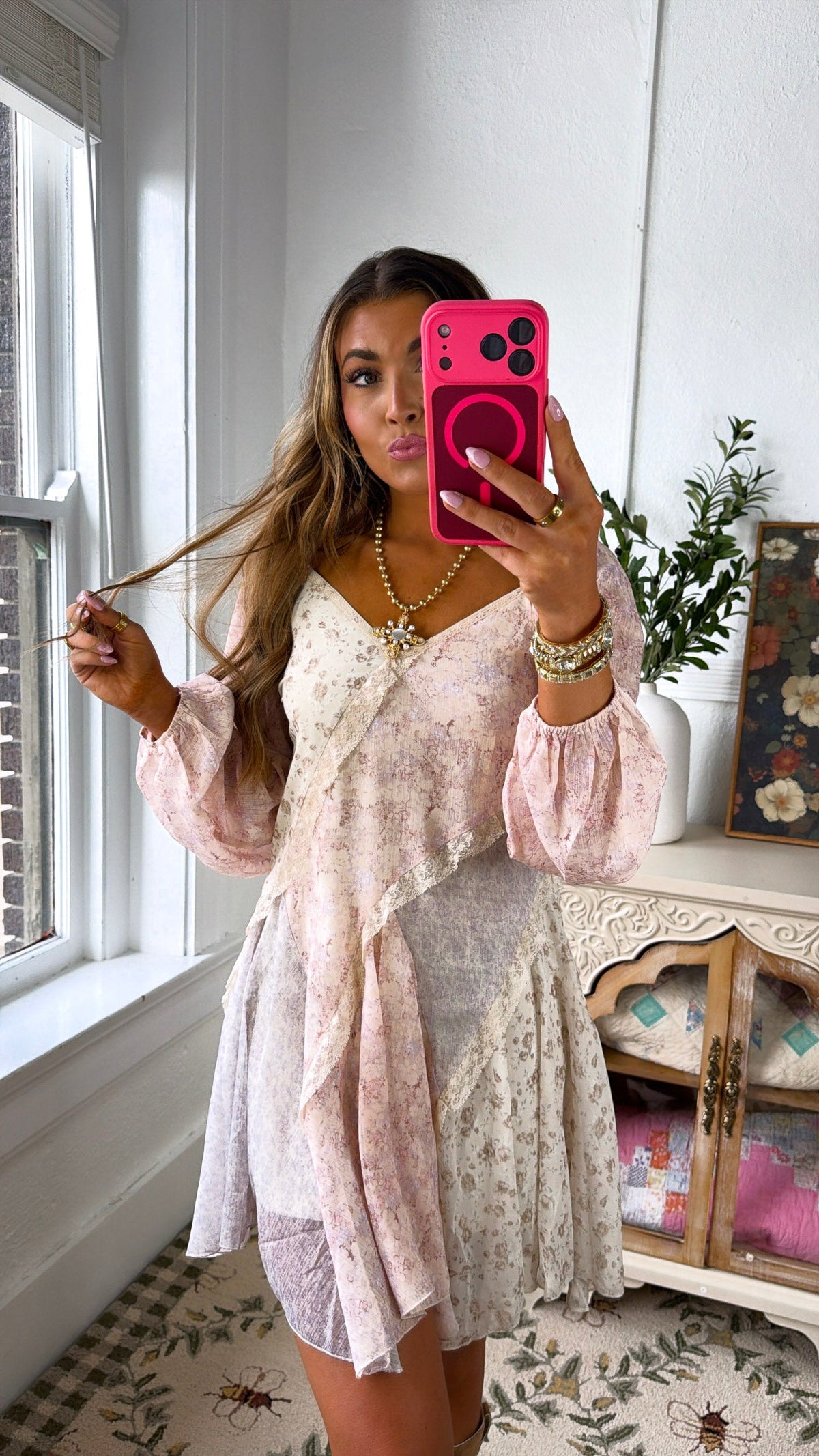 Golden Bella Mini Dress, Multi
