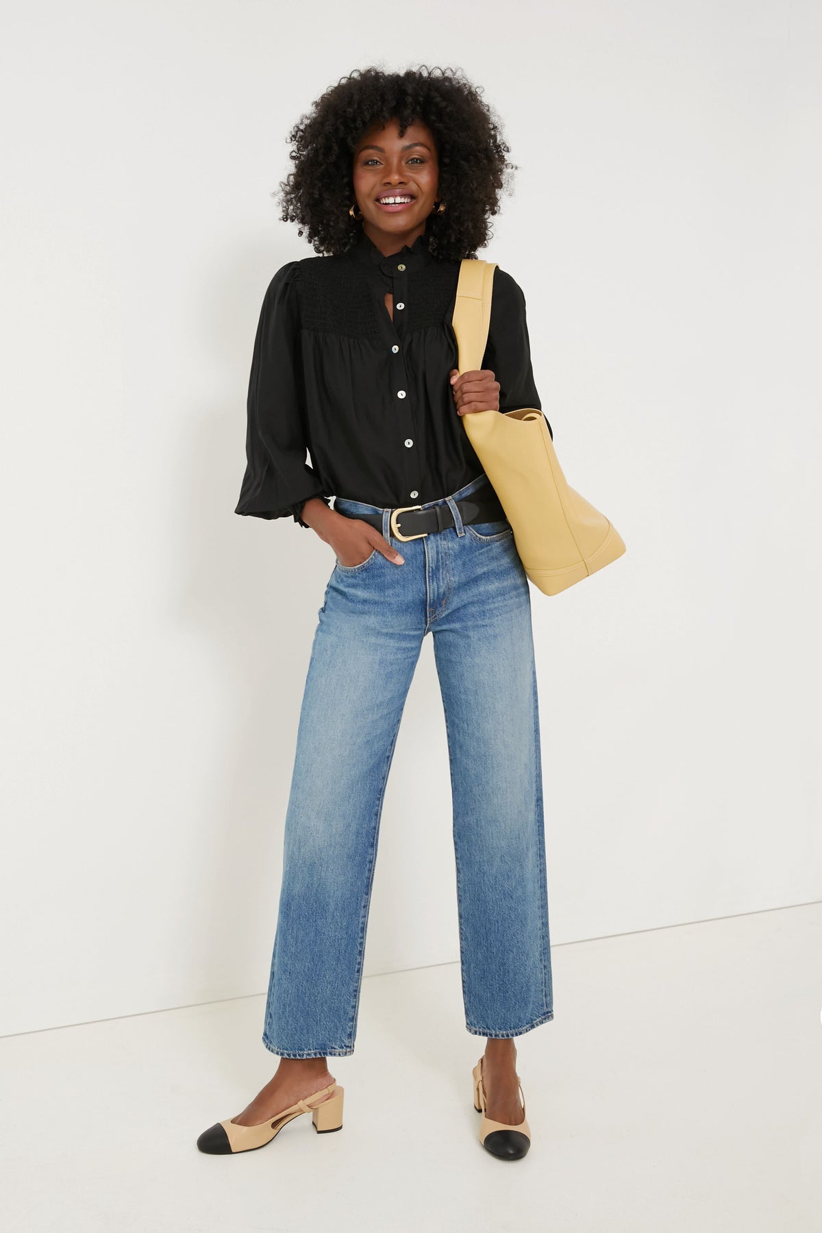 Black Jaia Smocked Blouse